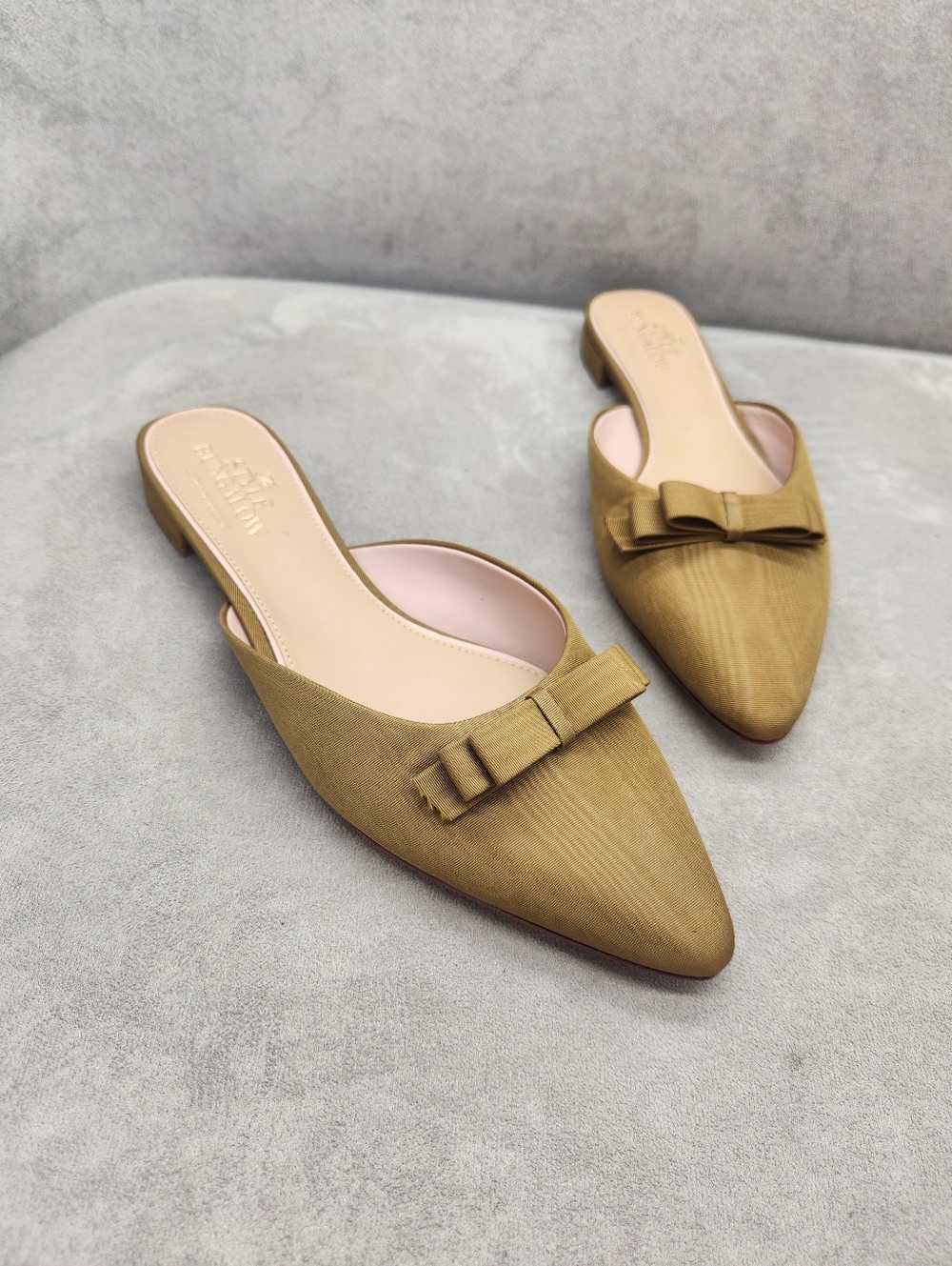 Antonio Melani Style Bungalow Mules 8.5 Dark Olive Green Chez Flats New $170 - Picture 7 of 15